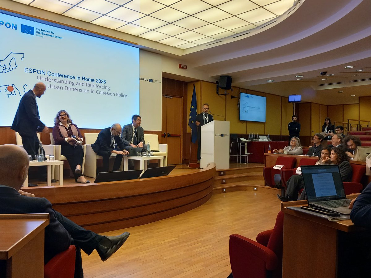 BudapestintheEU's tweet photo. The ESPON Conference on Understanding and Reinforcing the Urban Dimension in Cohesion Policy in Rome is underway!

#cohesion #mff #cities #rome https://t.co/NBbz1bEZfF