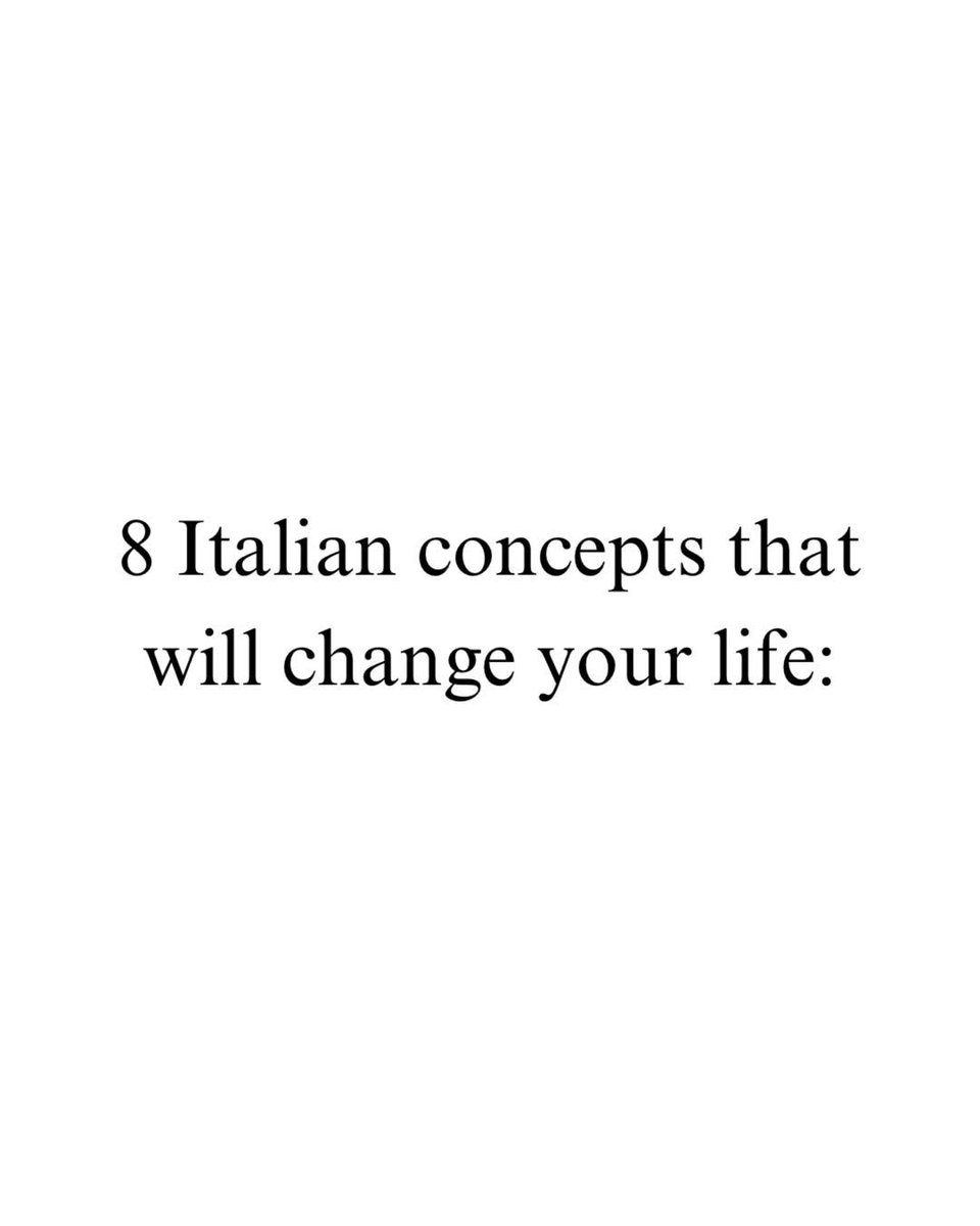 MindMatter28's tweet photo. The Italians know how to live well..

Here are 8 Italian concepts that will change your life..

MUST READ 🧵 https://t.co/Y4oI7DfdAT