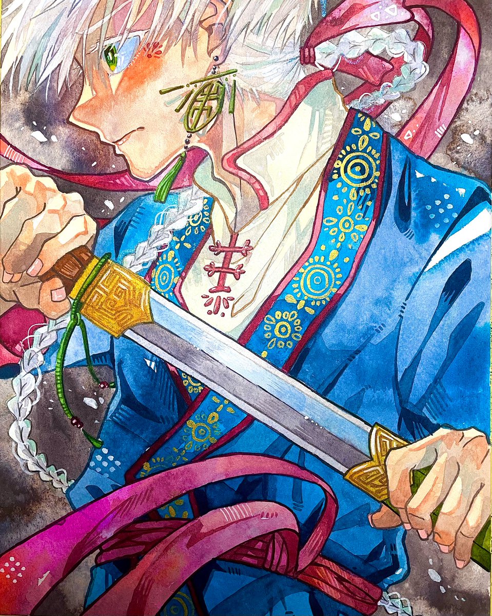 kikiki_0430's tweet image. 『  戦う  』

#illustration 
#イラスト 
#透明水彩