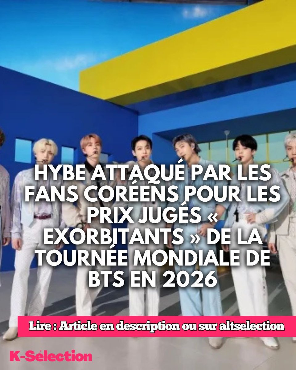 ALTKSELECTION's tweet image. La tournée mondiale de #BTS commencera en avril 2026 et attire déjà beaucoup d’attention. altselection.ouest-france.fr/hybe-attaque-p…