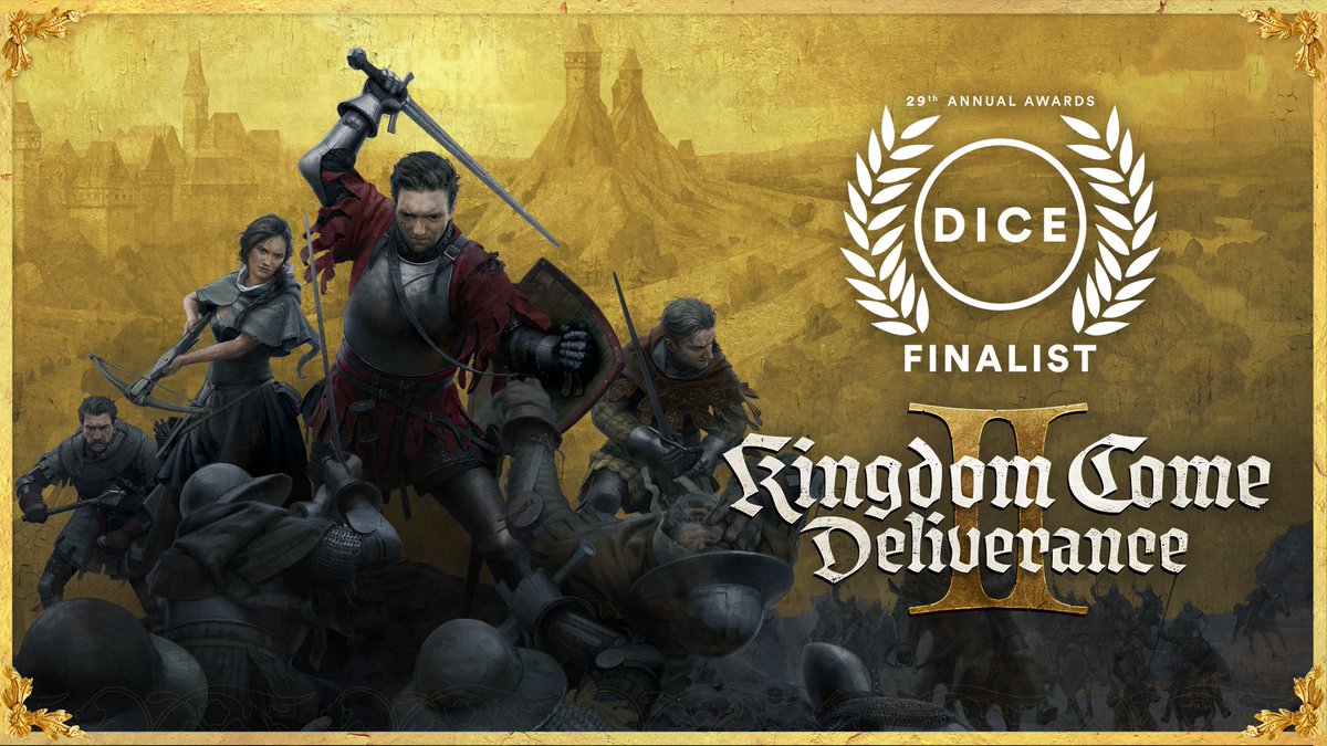 WarhorseStudios's tweet image. We have some amazing news to share! #KCD2 has been nominated for three #DICEAwards including Role-Playing Game of the Year and Outstanding Achievement in Game Design and Game Direction. We are so grateful to the @Official_AIAS for the nod and to all of you for being on this…