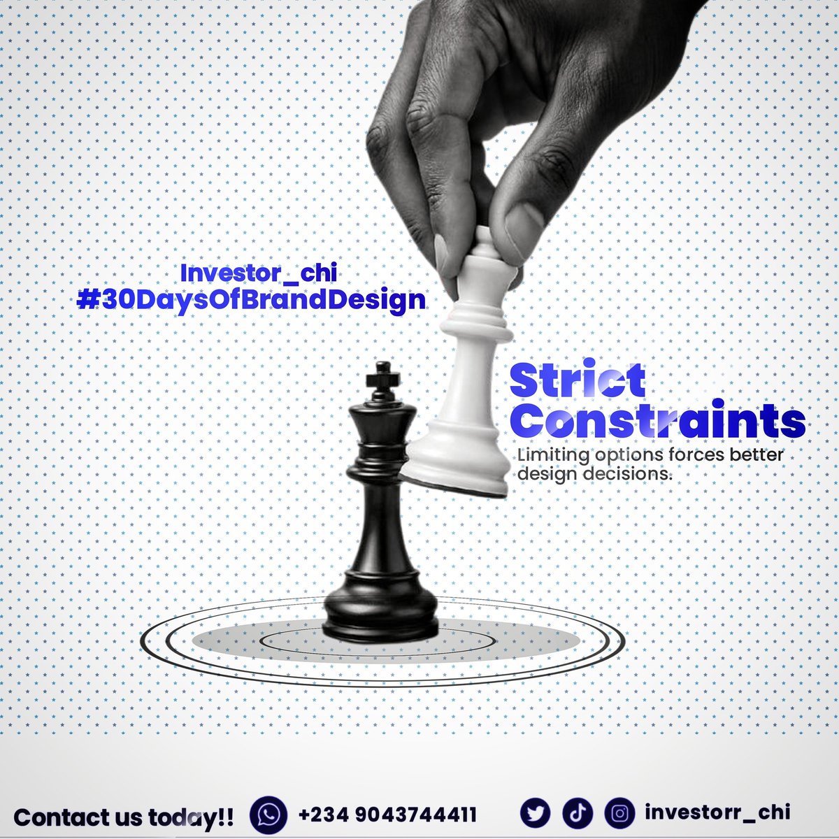 investorr_chi's tweet photo. Day 13 of my 30 Days of Brand Design Challenge.
Today I designed with strict constraints.
Limiting options forces better design decisions.
Creativity grows when choices are intentional.

Would you try designing with fewer options?

#30DaysOfBrandDesign 
#Branding 
#GraphicDesign https://t.co/85pgxF4qQU