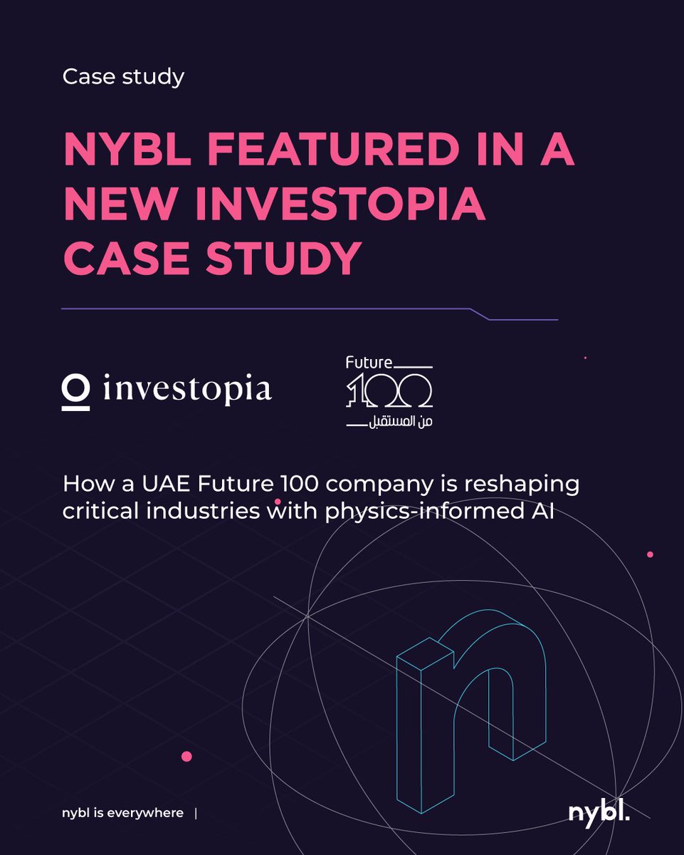 NyblAI's tweet photo. AI that delivers results in the real world? It’s being built right here in the region – and now spotlighted by Investopia. ✨

As sectors like energy, utilities, manufacturing, and infrastructure face growing pressure to operate with greater reliability and resilience, the need for AI that truly understands complex environments has never been clearer.

Investopia’s latest case study features nybl, a UAE Future 100 company, showcasing how regionally built deep-tech is helping operators improve uptime, strengthen decisions, and modernize critical assets.

Read the full case study: https://t.co/QK5RFGfFXs 

#nybl_is_everywhere
#Future100 #MoEc #AI #Tech #AssetPerformance #UAE