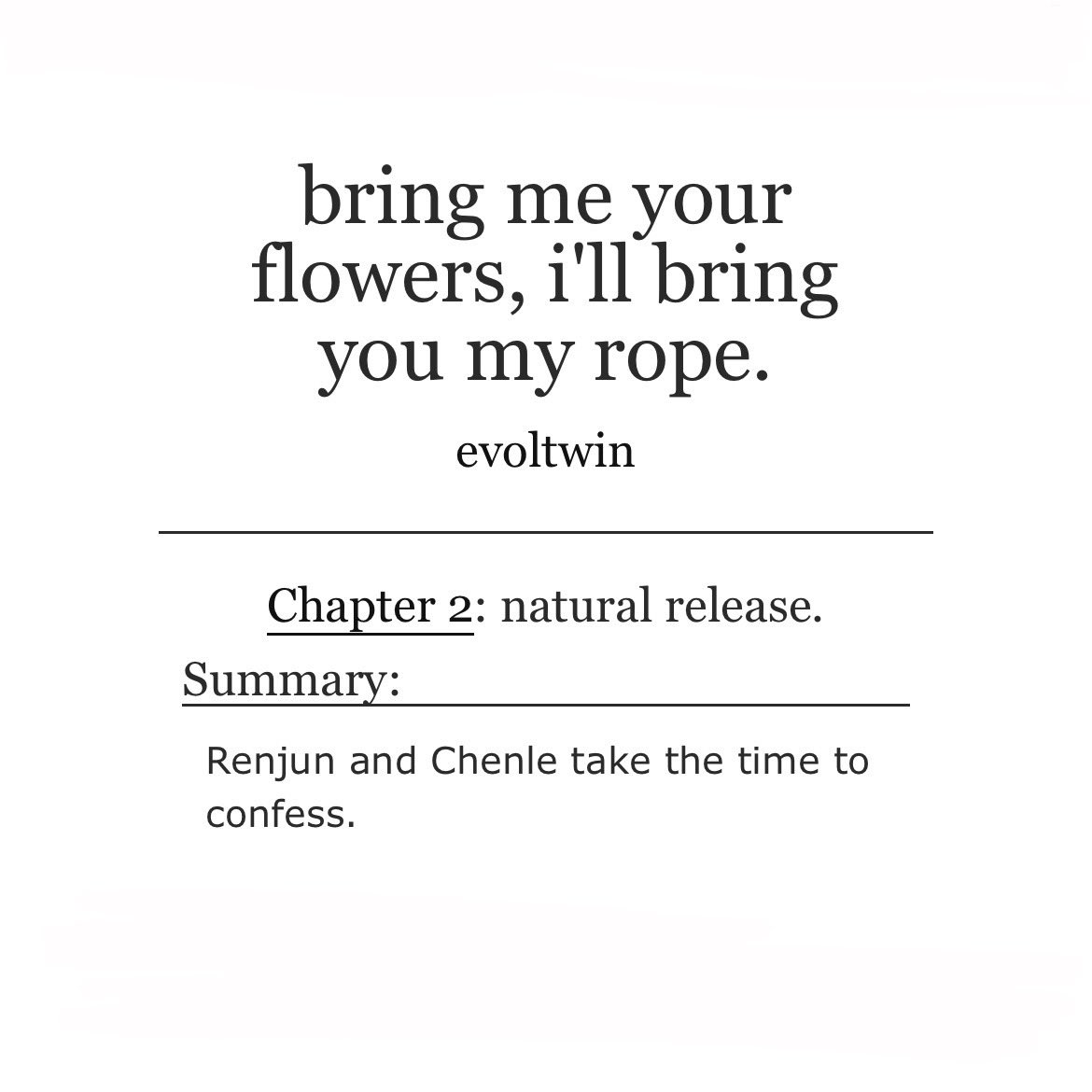 evoltwinzz's tweet image. bring me your flowers, i’ll bring you my rope. 

✧ markrenle
✧ 5.3k words | ch2
✧ 8.6k total
✧ mature for now 
✧ coven au

✧ 🔗 below
