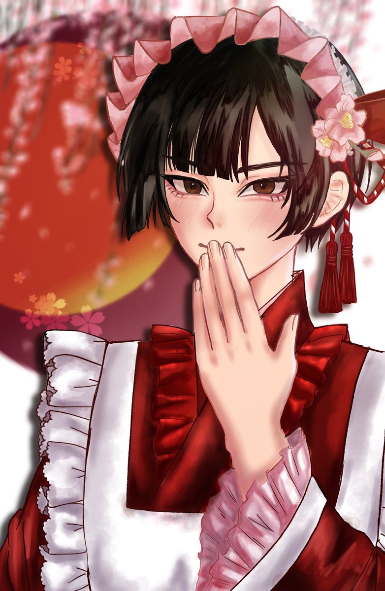 u♡さま専用✧︎*。 手描きイラスト 🍒 Happy Valentine's Day 🍫 . 「(私)ちょっと(彼に)甘すぎるかも