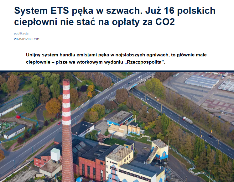 Ciepłowni nie stać na płacenie za emisje CO2, bo ceny uprawnień są wysokie, a rząd nie pozwala podnieść opłat, by nie drażnić ludzi i nie pokazać faktycznych kosztów "zielonej" polityki. To wygląda jak plan wykończenia polskiego ciepłownictwa. Kto i za ile je przejmie?
