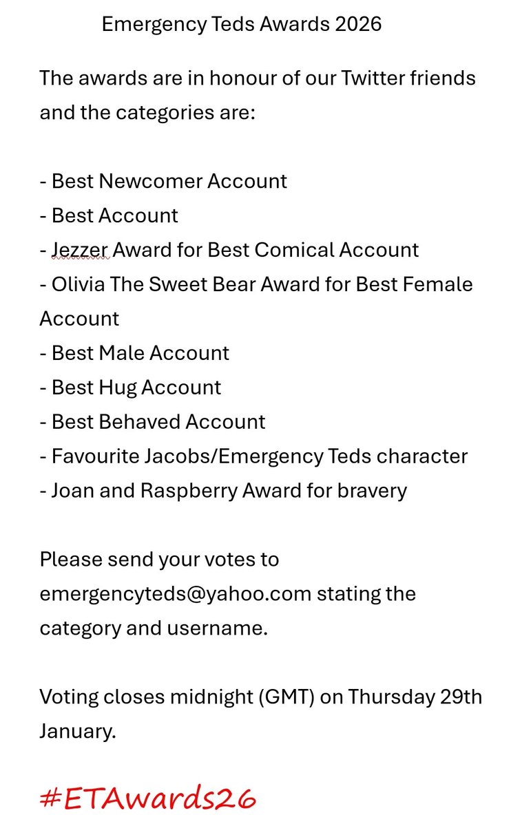 Norris Dean "Don't forget to vote furry community"
#ETAwards26