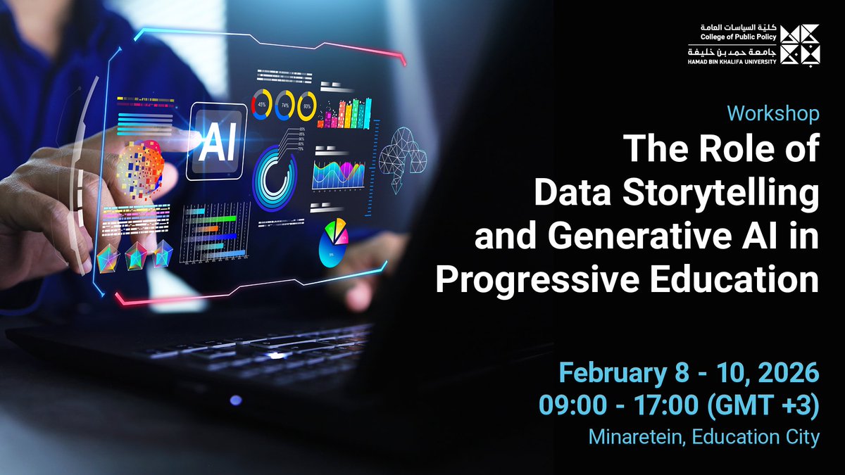 policyCollege's tweet image. JOIN US!
Organized by #CPP, this interactive three-day program will bring together both international and local experts to explore the potential of (AI) and data storytelling in building adaptive learning environments

Registration &amp;amp; details
hbku.edu.qa/en/academic-ev…