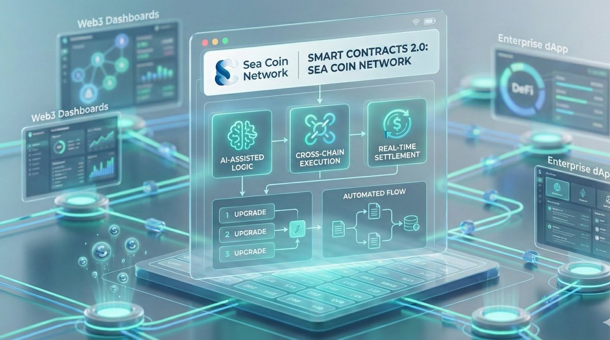 SEACOINNETWORK's tweet image. 🚀 Smart Contracts 2.0 are coming fast in 2026 think safer code, better UX, and “smart” automation that feels normal for real people. Sea Coin Network is built for this next era.

#SmartContracts #Web3 #DApps #Blockchain #DeFi #ZKProofs  #OnChain #CryptoInnovation #SeaCoinNetwork