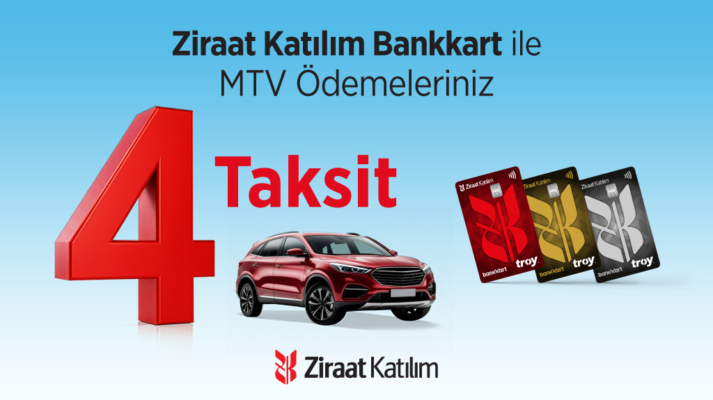 6 Şubat tarihine kadar MTV ödemelerinizi Ziraat Katılım Bankkart kredi kartı ile gib.gov.tr üzerinden yapın, vade farksız 4 taksit avantajından yararlanın.

Üstelik ilk kez görüntülü görüşmeyle müşterimiz olanlara da 5000 TL’ye varan Bankkart Lira Hediye!

Detaylı
