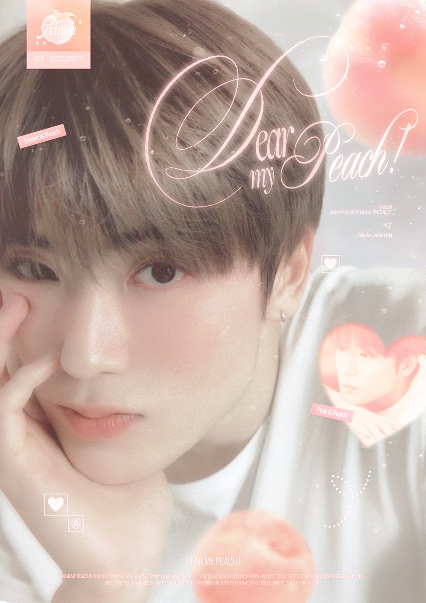 dearmypeach214's tweet image. 𝘿𝙚𝙖𝙧 𝙈𝙮 𝙋𝙚𝙖𝙘𝙝! 

𝟮𝟬𝟮𝟲 𝗝𝗔𝗘𝗛𝗬𝗨𝗡 𝗕𝗜𝗥𝗧𝗛𝗗𝗔𝗬 𝗖𝗔𝗙𝗘 𝗘𝗩𝗘𝗡𝗧

୨୧ 26.02.13~15
୨୧ 12:00~18:00
୨୧ 카페 컬렉션 

#재현이생일_쓰담쓰담

해시태그와 함께 후기를 남겨주시면 #RT 추첨을 통해 선물을 드립니다. 

#NCT #엔시티 #재현 #JAEHYUN #생일카페