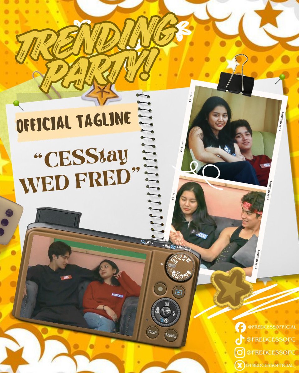 𝐓𝐑𝐄𝐍𝐃𝐈𝐍𝐆 𝐏𝐀𝐑𝐓𝐘 𝐒𝐓𝐀𝐑𝐓𝐒 𝐍𝐎𝐖 ! 

Official Tagline:
CESStay WED FRED

Reminders:
• no numbers, no emojis, no all caps
• at least three words per tweet

With #FredCess, we stand united, making every moment brighter. Join us now, predzels!