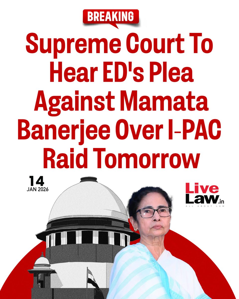 The Supreme Court will hear tomorrow the petition filed by the Enforcement Directorate against West Bengal Chief Minister Mamata Banerjee for allegedly obstructing the ED's search of the office of I-PAC, the political consultant of the All India Trinamool Congress.
Read more: