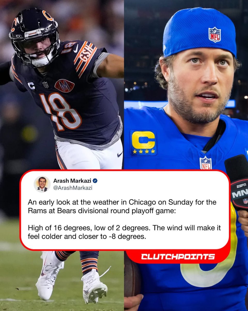 Gevoelstemperatuur van -20! Kijk aan kijk aan. Ik zou wel in Chitown willen zijn dit weekend. #Bearsdown #Bears