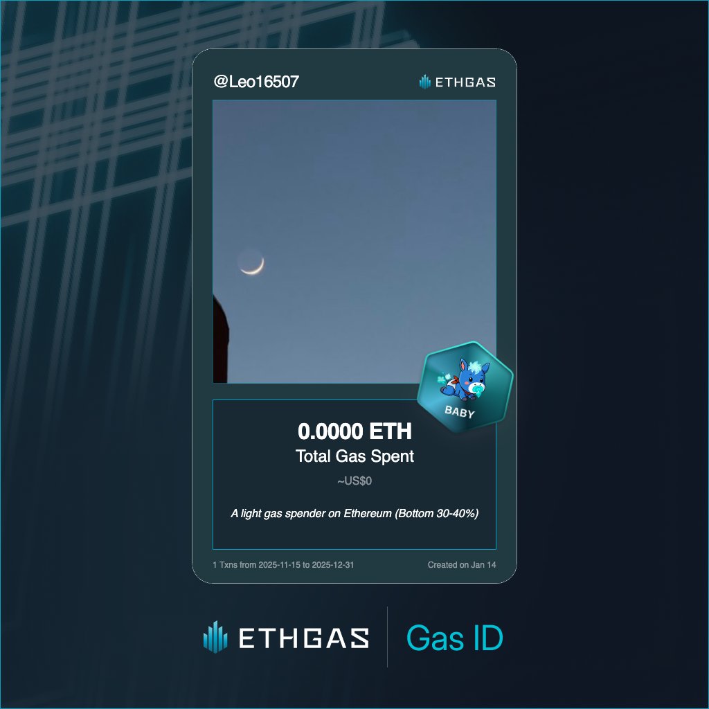 Leo16507's tweet photo. Discovered my Gas ID via ETHGas - turning my gas spend into rewards 🫘

As a Baby Jack, I've spent 0 ETH on gas but earned 1 Beans back.

Get your Gas ID and Beans here: https://t.co/IEjA9kwDSo https://t.co/77ACr5ViEh