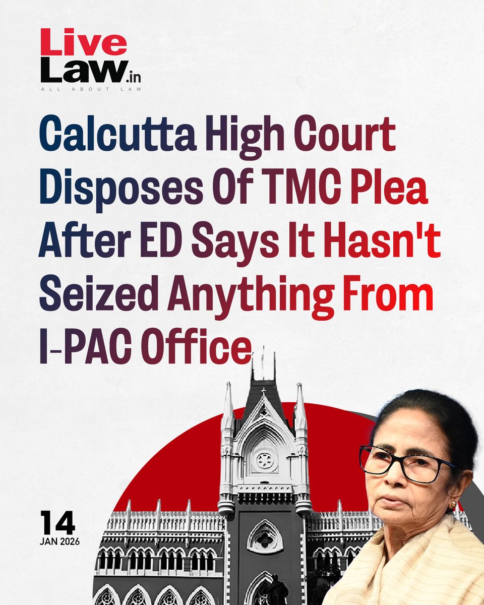 After the Enforcement Directorate(ED) told the Calcutta High Court that it has not seized anything from the office of the I-PAC and Prateek Jain on January 8, the Calcutta High Court on Wednesday disposed of Trinamool Congress's plea seeking preservation of confidential political