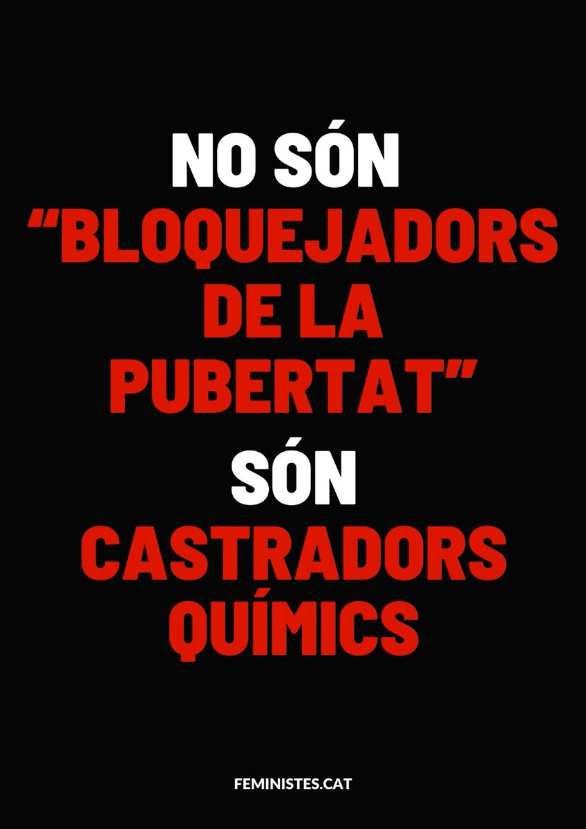 🔴No són “bloquejadors de la pubertat”.
⚠️Són castradors químics.
#LaInfanciaNoSeToca #StopCensura