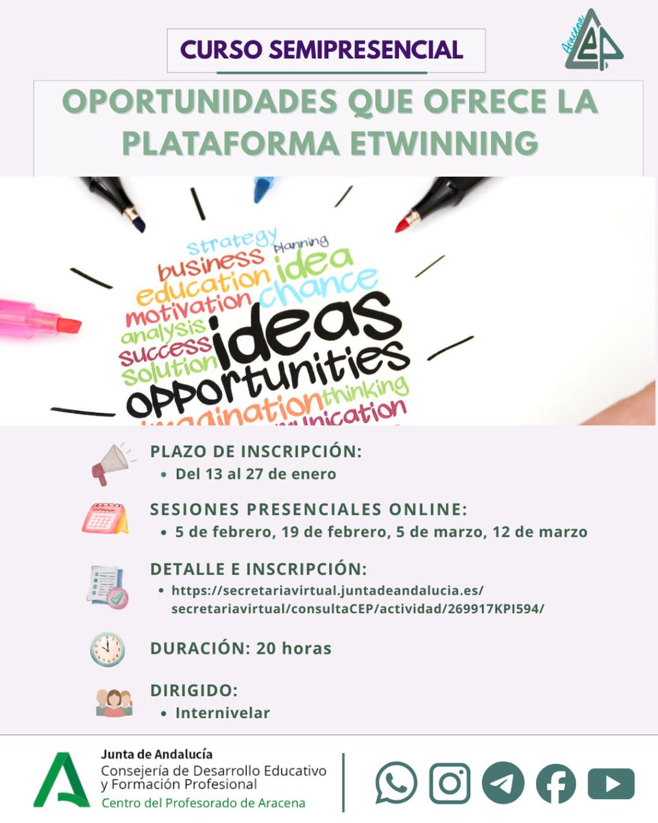 Convocado curso: secretariavirtual.juntadeandalucia.es/secretariavirt…