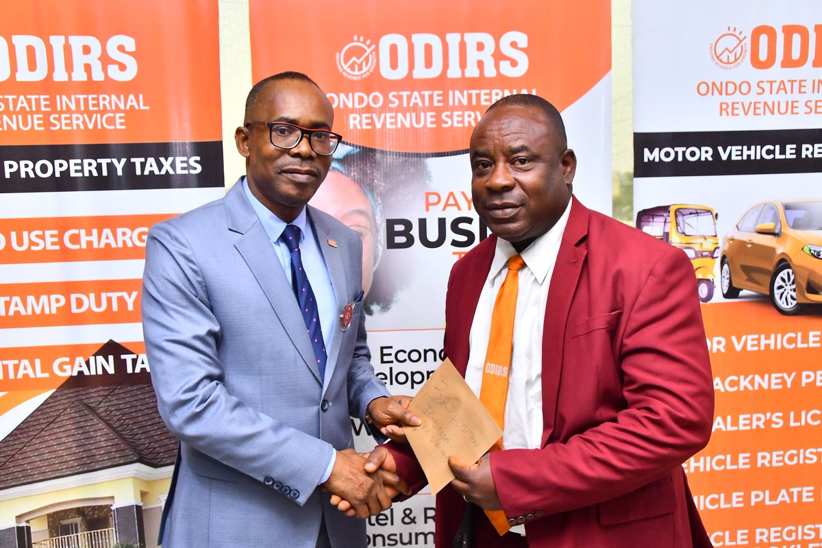 ODIRS Awards Top Tax Stations, Receives 2025 Nigeria Tax Laws Gazette"

The Ondo State Internal Revenue Service (ODIRS) recognized and rewarded its top three performing tax stations on Monday, January 12, 2026.

The Executive Chairman, Mr. Bayo Rojugbokan, FCTI, FCA, presented