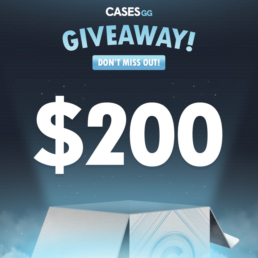 🎉 $200 GIVEAWAY! 🥳 

To enter: 
✅ Follow me &amp; <a href="/casesdotgg/">Cases.gg</a> 
✅ Comment, Tag a friend &amp; Retweet

Giveaway ends in 7 days! ⌛️