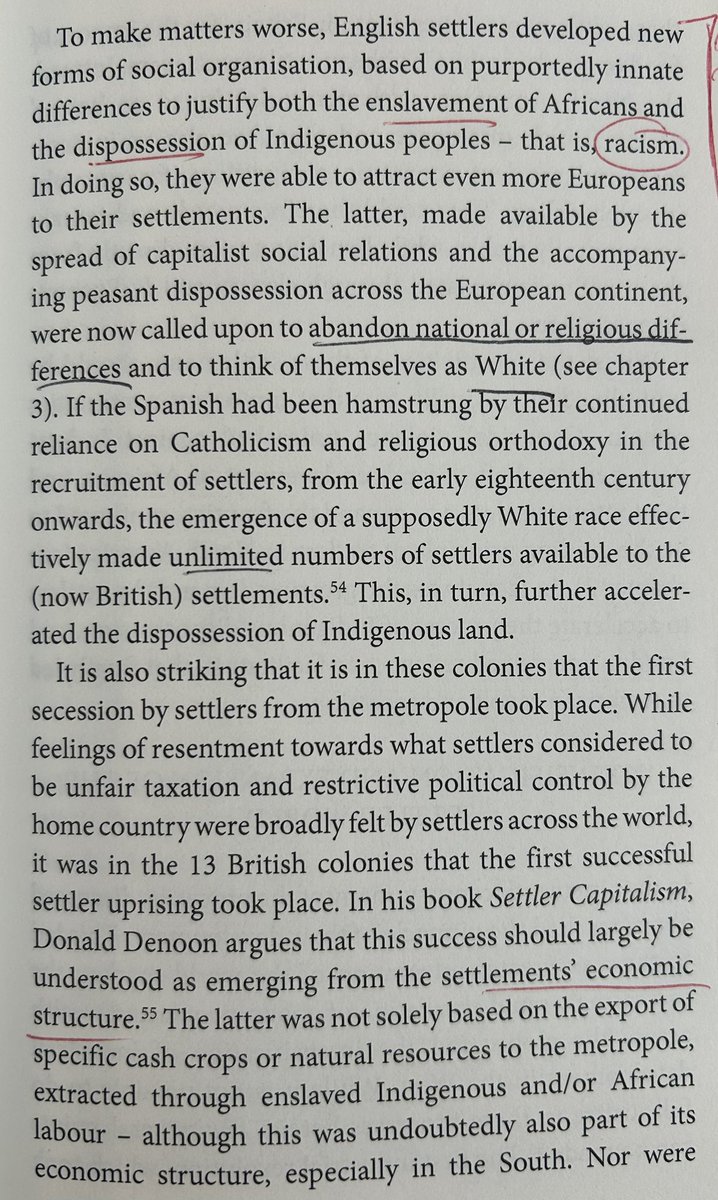 Spectre2Marx's tweet image. « it was the growing demands by settlers to accelerate the process of Indigenous dispossession, and London's perceived reticence to facilitate it, that led to American revolt and secession » (Englert, Settler colonialism)