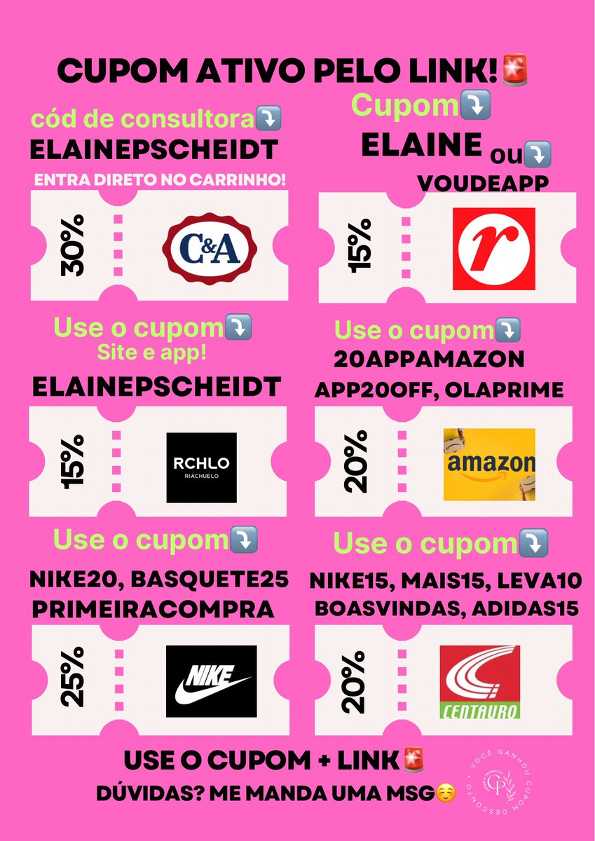 cupomdalaine's tweet image. Alerta Cupom 🚨

Renner: tidd.ly/4pwnzAh

Cea c&amp;amp;a: minhacea.cea.com.br/?lcea=Nzc2MTRf…

Riachuelo: tidd.ly/4s83mCt

Amazon: amzn.to/4k0MYia

Centauro: tidd.ly/4pI6PVU

Nike: tidd.ly/45bmNAs