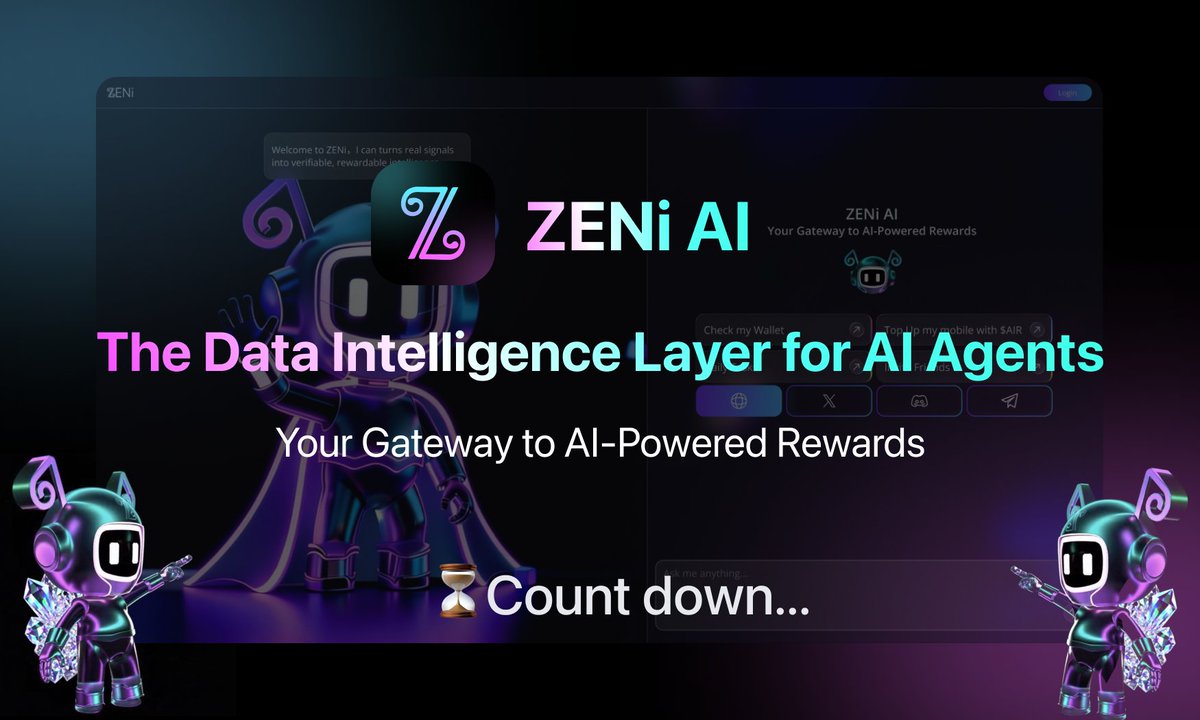 ⏳ T-?? to ZENi AI. 
Next phase is loading: new flows • new missions • new rewards. 🎉
Zenners will hear it first.
 Stay tuned. 👀🦄 

#ZENi #AIAgents #BNBChain