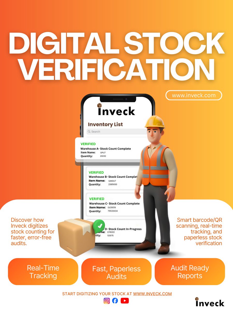 Inveck1's tweet photo. Warehouses are going smart.
Stock verification is going digital.
Meet Inveck’s Digital Stock Verification 📦✨
🔗 https://t.co/qJTWuDN5i8

#LogisticsTech #InventoryVerifiaction #SupplyChain #Inveck https://t.co/Y6XzxsHayl
