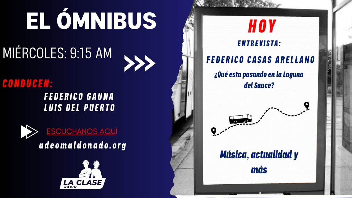 Laclaseradio's tweet photo. No te pierdas una nueva edición de #elOmnibus, noticias, entrevistas, música y mucho más en: https://t.co/WrlB5EUzcq https://t.co/WmvAdG7ynR