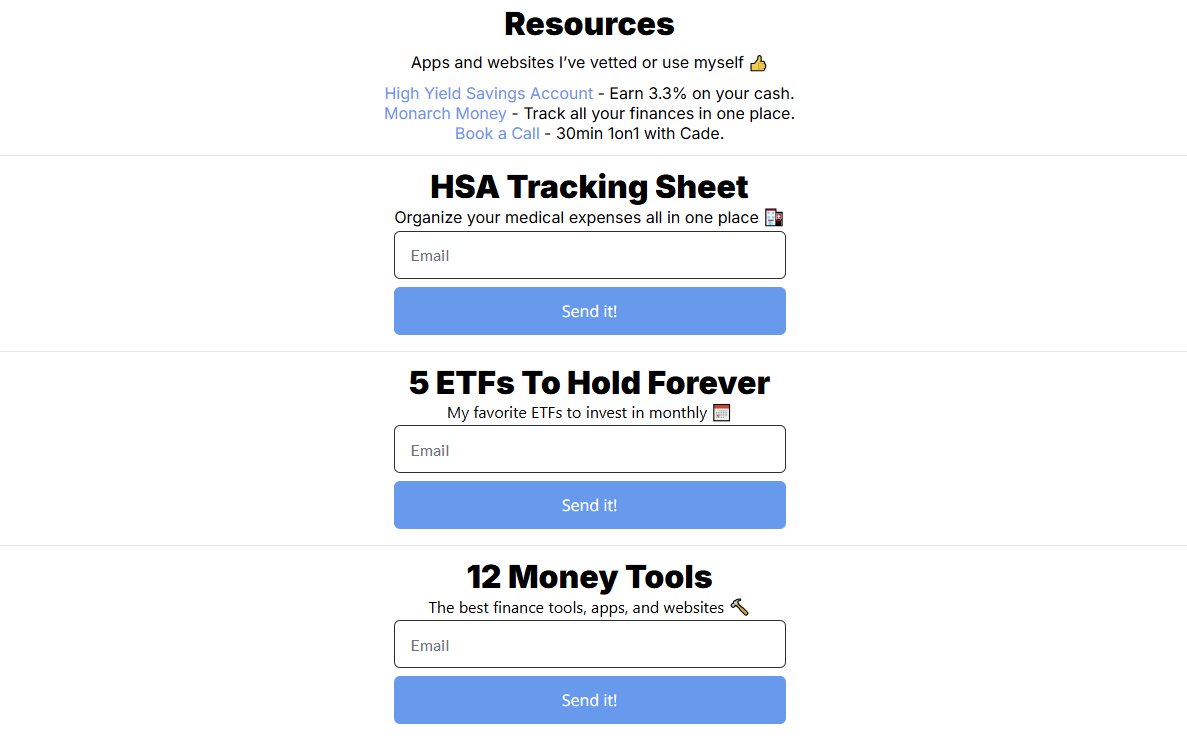 cadeinvests's tweet image. A lot of people ask where to actually start.

I keep all my free investing tools and checklists in one place

- HSA tracking
- ETF picks
- Tools I personally use

Pick what’s useful for you 👇
cadeinvests.beehiiv.com/resources
