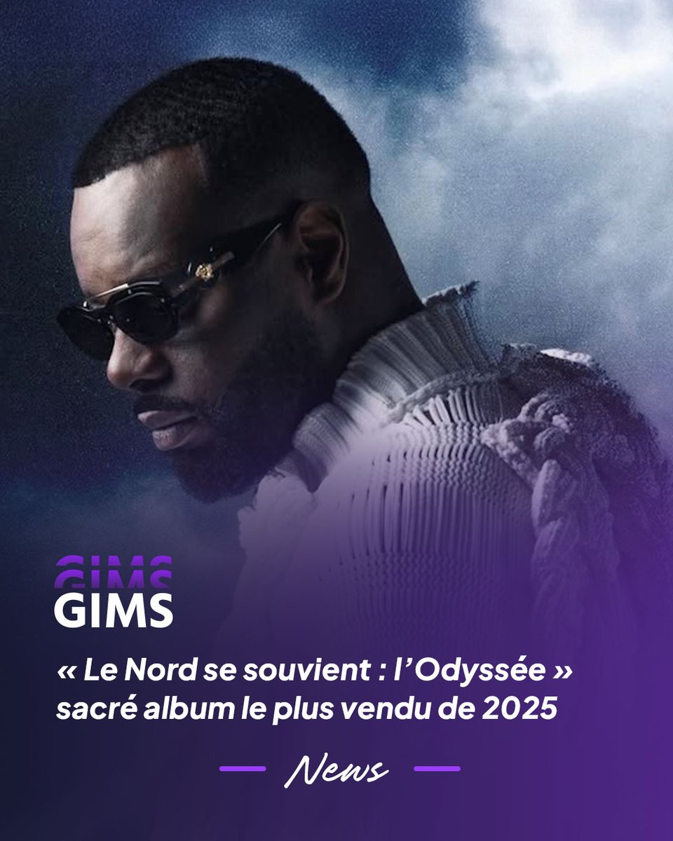 Gims a dominé 2025 avec 574 700 ventes.