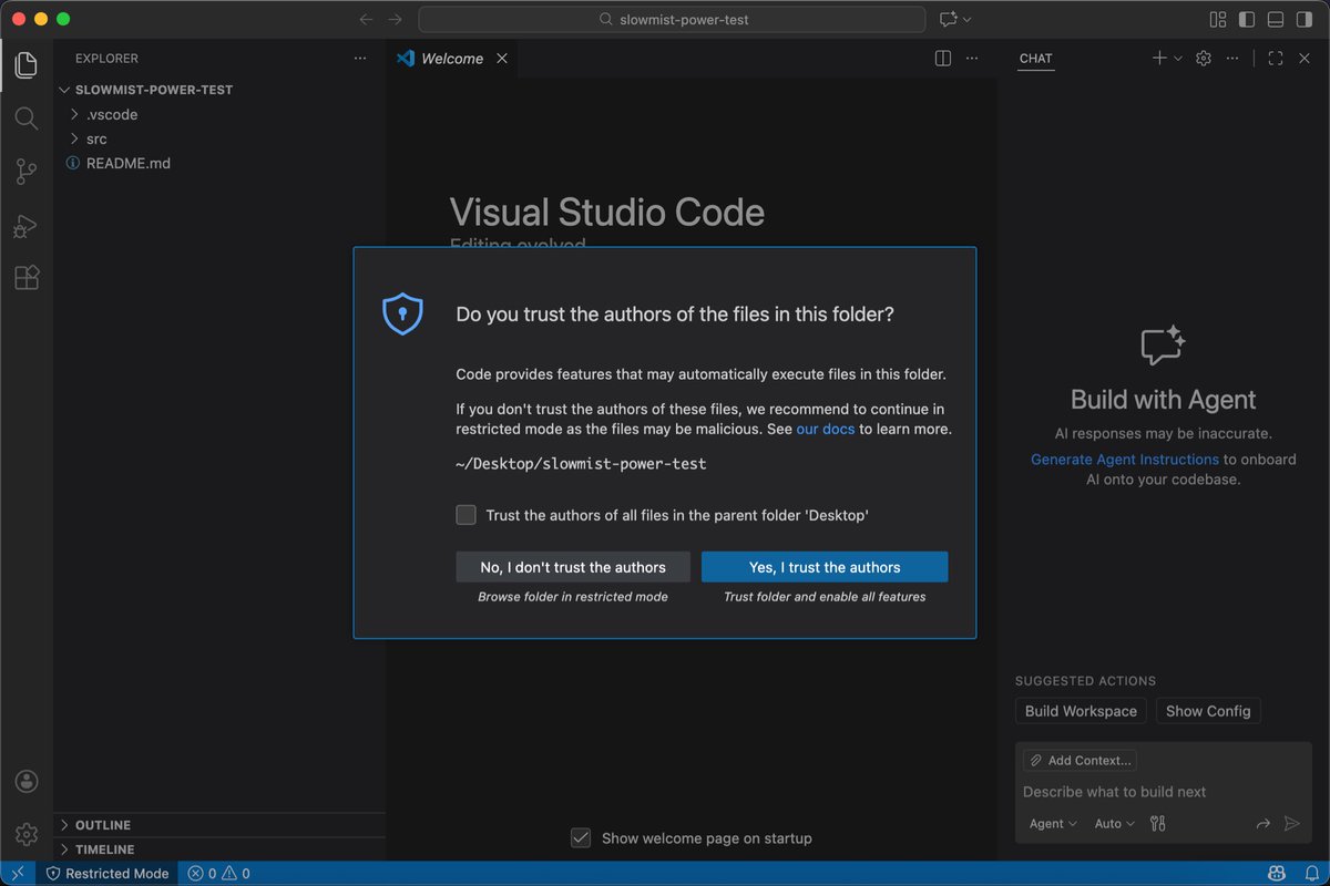 既然 Cursor 不准备解决这个漏洞（打开恶意目录即中招），且所有基于 VS Code 的 IDE 都可能有这个风险（打开恶意目录会有 Trusted Workspace 确认，确认了就中招），这里借着 SEAL Intel 的文章再次提醒下：

radar.securityalliance.org/vs-code-tasks-…

已经有不少在野利用，高度怀疑与朝鲜黑客有关，大家注意别翻车…