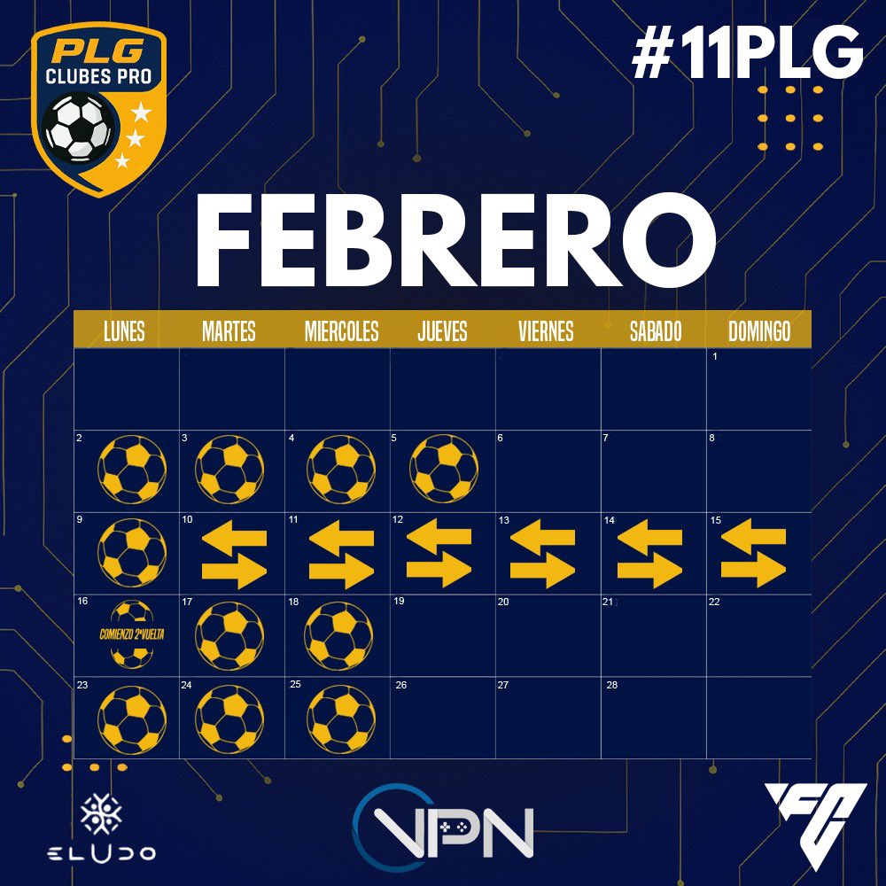 PLG_Spain's tweet image. 🚨 CALENDARIO OFICIAL - TEMPORADA 11

📆 Inicio de competición: 19 de enero

🔄 Mercado de fichajes: 10 al 15 de febrero

📆 Fin de temporada: 16 de marzo

⏰ Horario: 22:40

Acuerdo con @VPG_Spain para un período de mercado con descanso 🤝

#11PLG #FC26 #EAFC26 ⚽️🎮
