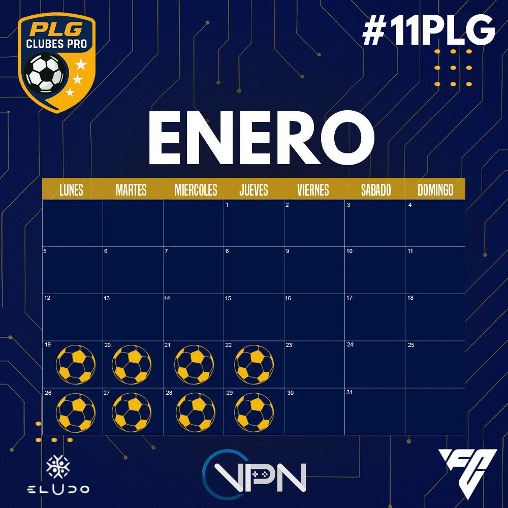 PLG_Spain's tweet image. 🚨 CALENDARIO OFICIAL - TEMPORADA 11

📆 Inicio de competición: 19 de enero

🔄 Mercado de fichajes: 10 al 15 de febrero

📆 Fin de temporada: 16 de marzo

⏰ Horario: 22:40

Acuerdo con @VPG_Spain para un período de mercado con descanso 🤝

#11PLG #FC26 #EAFC26 ⚽️🎮