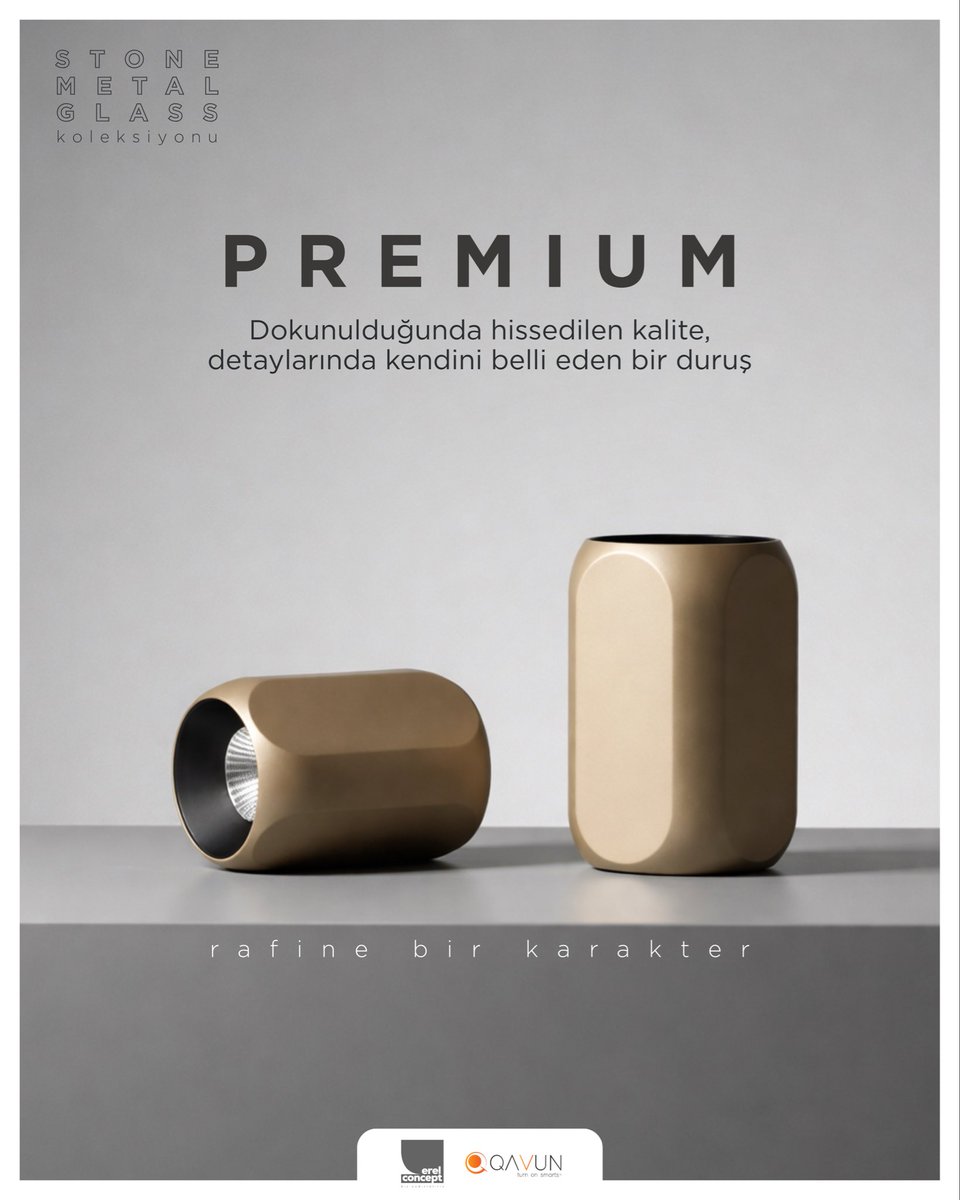 Qavun Stone Spot Light, dokunulduğunda hissedilen kaliteyi detaylarında zarifçe yansıtan; rafine duruşu ve güçlü karakteriyle öne çıkan bir tasarımdır.