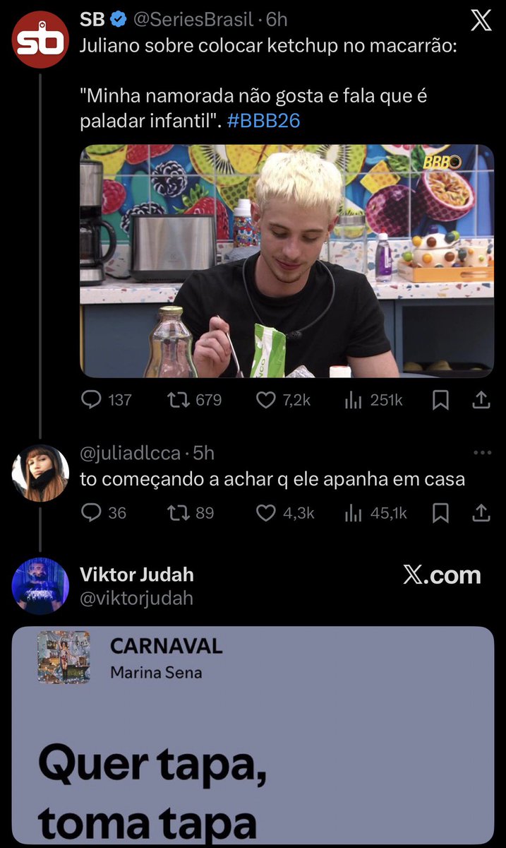 SeriesBrasil's tweet image. NENHUMA rede social é capaz de entregar uma sequência perfeita dessa igual o Twitter. 🗣️ #BBB26