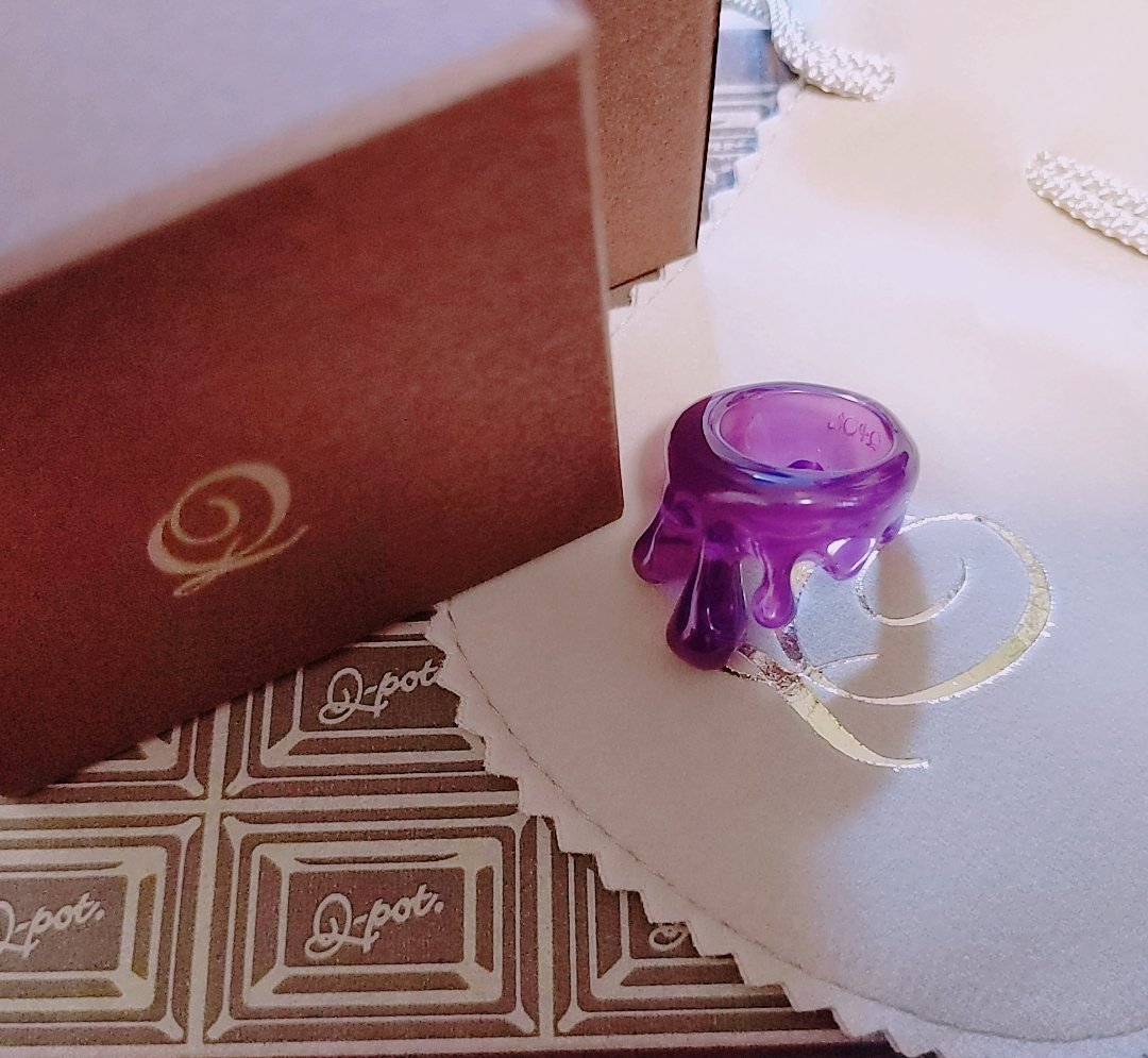 カラスバさん概念🐦‍⬛届いたー！綺麗なクリアパープルのメルトリング