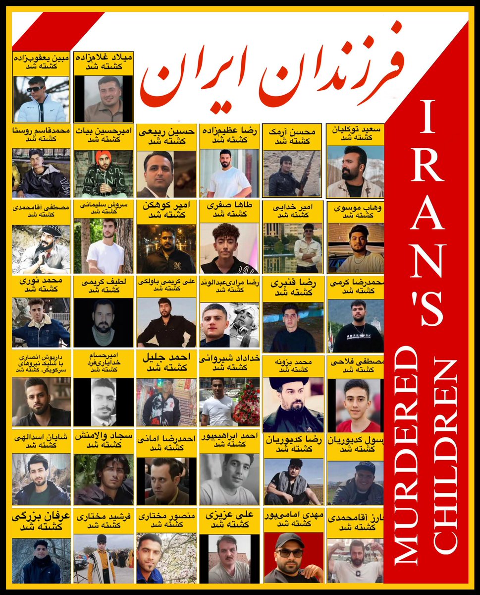 BabakTaghvaee1's tweet image. The #IranMassacre is the Modern-Day #Holocaust 

The Islamic regime of #Iran has massacred over 20,000 Iranians across the country since January 1, 2026. We know the names of only a small fraction of the victims so far. Below are some of the victims whose identities I have…