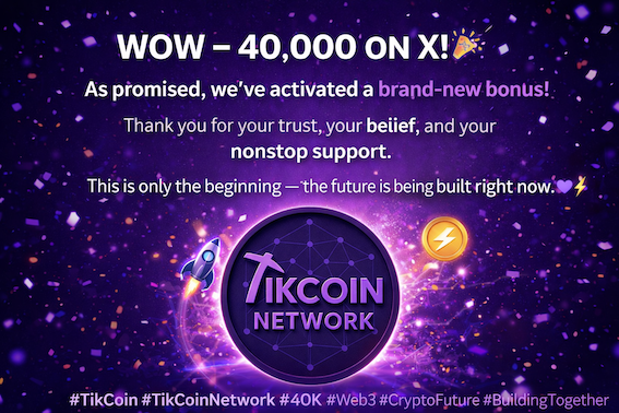 WOW - 40,000 on X! 🎉

As promised, we’ve activated a brand-new bonus!
Thank you for your trust, your belief, and your nonstop support.

This is only the beginning - the future is being built right now. 💜⚡️
