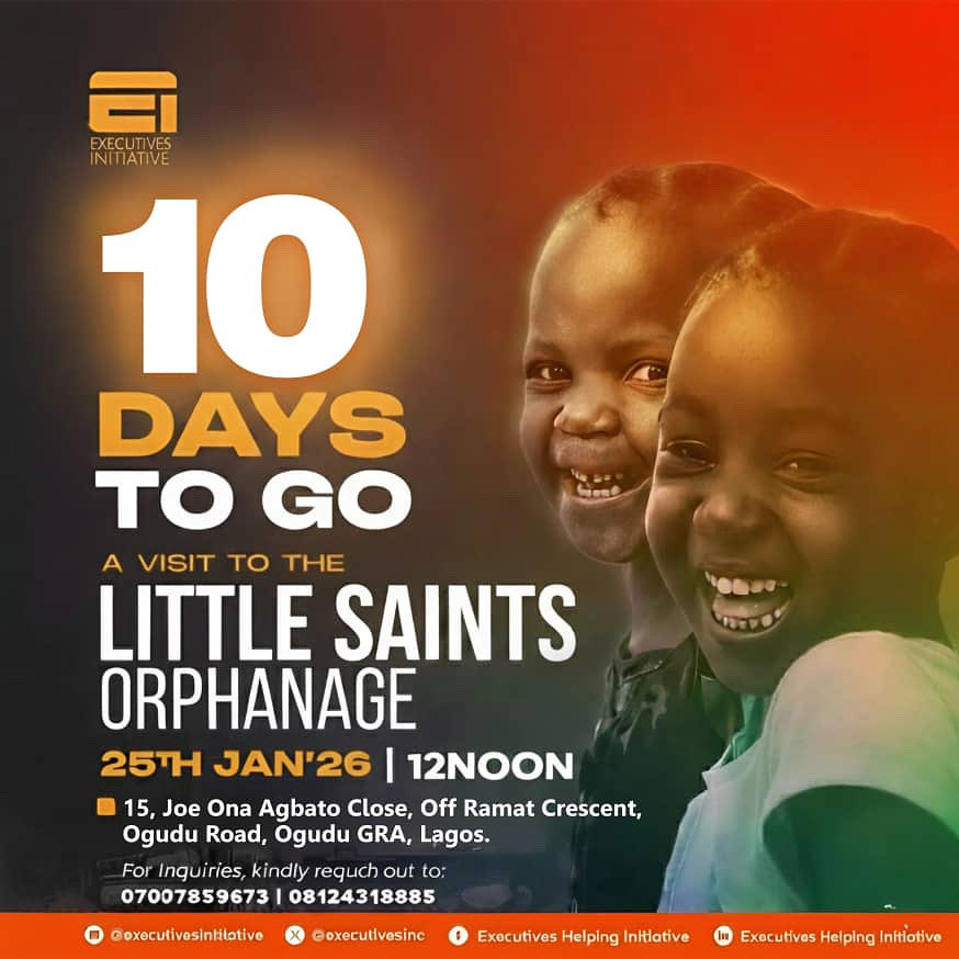 🚨 10 DAYS TO GO 🚨

Small giving. Big difference. Real smiles.
Let’s show these children that they are seen, loved, and supported. 🧡

Donate for the kids👇
Account Number: 0470292139
Bank: GTBank
Account Name: EHI Monthly Celebration

For inquiries: 07087759673 | 08124318885