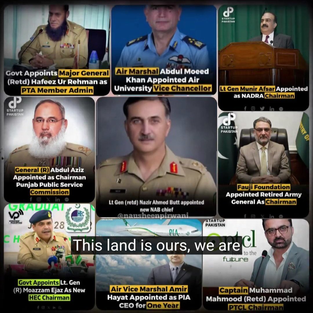 پاکستان میں 9 کروڑ پاکستانی نوجوان ڈگریاں اٹھائے بیروزگار بیٹھے ہیں 
جبکہ فوج کے 60 سالہ ریٹائرڈ فوجی دوبارہ سے نوکری پر لگا دیئے جاتے ہیں۔