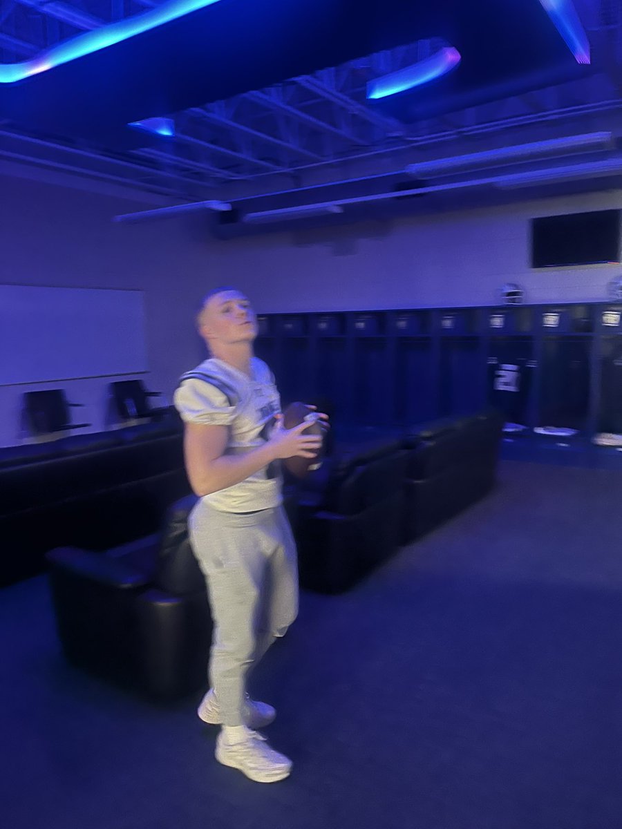 JaceCamLefty11's tweet photo. Had a great visit to @TrineThunderFB ! Thanks @CoachAbbs @CoachWilliamsJ @CoachTBolen for the hospitality and opportunity to see the university and all it has to offer! https://t.co/rCw24fybix