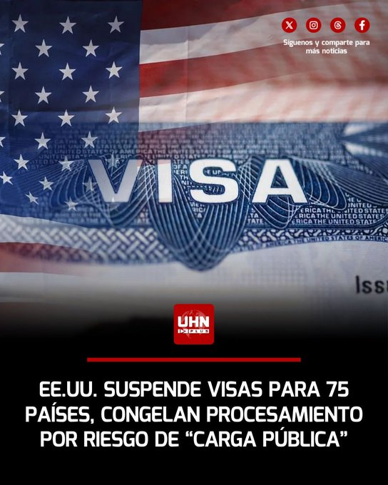 MahamudulH82075's tweet photo. EE.UU. congela indefinidamente el procesamiento de visas de inmigrante para ciudadanos de 75 países a partir del 21 de enero, endureciendo los criterios de “carga pública”.
https://t.co/9buTQMAzx7

#TheARC #WWENXT https://t.co/exF9pCYBzu