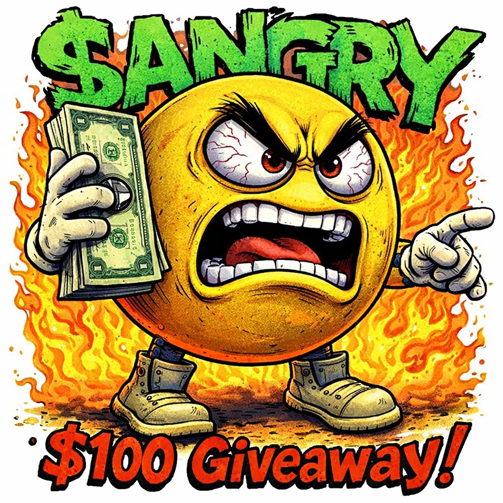 ANGRY_onSOL's tweet image. 🚨 $ANGRY $100 GIVEAWAY 🚨

To enter 👇
✅ Like &amp;amp; Repost
✅ Follow @ANGRY_onSOL
✅ Join Telegram
✅ Tag 1 friend + 3 Solana whales

⏰Picking 5 in 24 HOURS
Stay mad 😡💰
