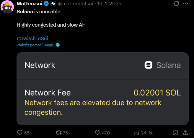 anglmchl's tweet photo. @DegenerateNews Sui is unusable

Highly congested and slow AF

#SwitchToSol https://t.co/nIj9Hfjnwz