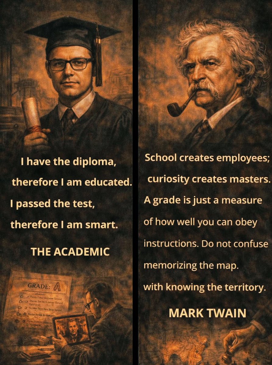 atensnut's tweet image. Never let too much schooling get in the way of a good education!