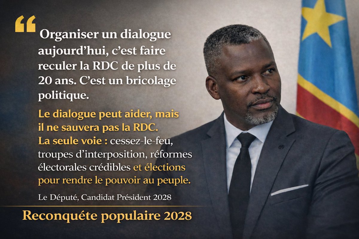 Chercher à organiser un dialogue aujourd’hui, c’est faire reculer la RDC de plus de 20 ans. C’est un bricolage politique porté par des leaders en panne de vision, incapable de faire avancer le pays. Le résultat est connu d'avance. Le dialogue peut aider, mais il ne sauvera pas la