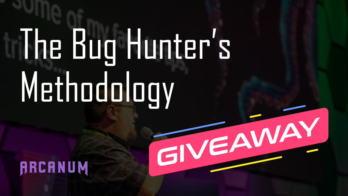 Jhaddix's tweet image. Day THREE of FIVE days of celebrating our 2 year ARCANUM-VERSARY! @arcanuminfosec 

4th Giveaway = FOUR seats to our FLAGSHIP course on modern application assessment and recon:

The Bug Hunter's Methodology!

👍 1 Like = 1 Entry! 
♻️ 1 Share =  2 Entries!  

Winners announced…