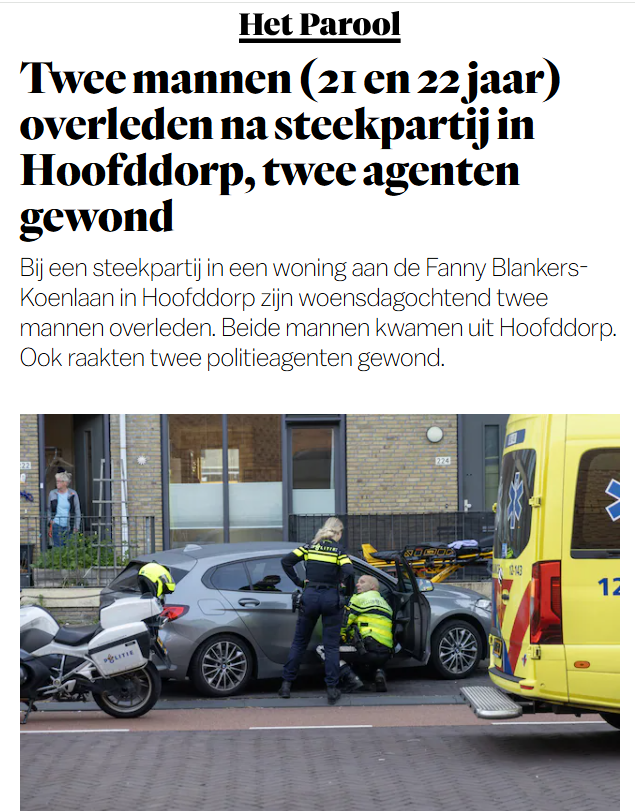 Incident met man dreigend met mes in Hoofddorp