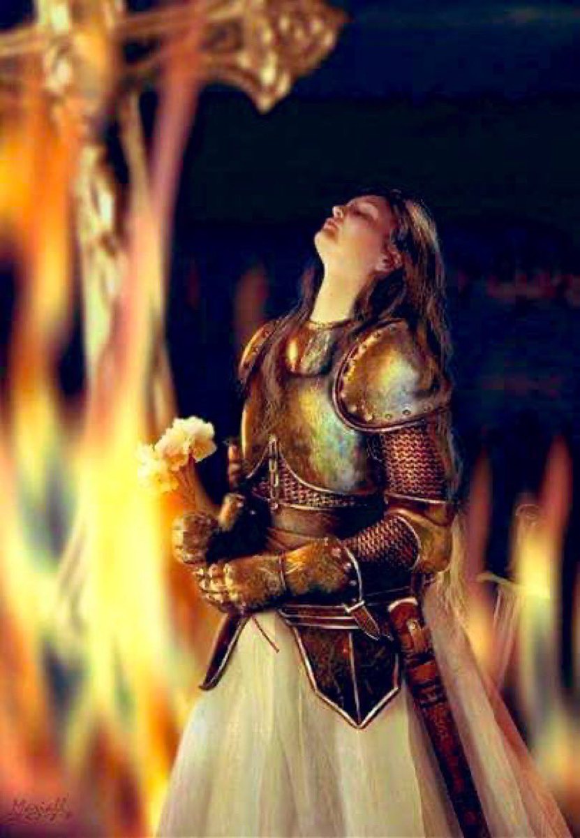 Faithful2Pray's tweet photo. “Hold the cross high so I may see it through the flames!” 

St. Joan of Arc https://t.co/AhqRPAuk4f